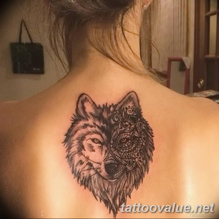 photo of wolf tattoo 27.11.2018 №355 - an example of a finished wolf tattoo - tattoovalue.net