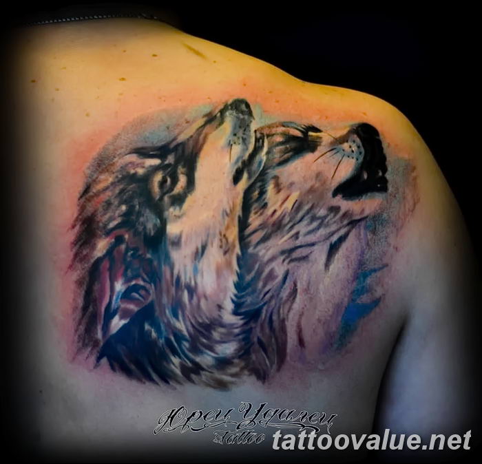 photo of wolf tattoo 27.11.2018 №359 - an example of a finished wolf tattoo - tattoovalue.net