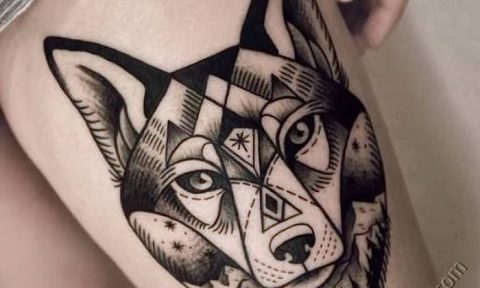 photo of wolf tattoo 27.11.2018 №364 - an example of a finished wolf tattoo - tattoovalue.net