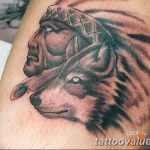 photo of wolf tattoo 27.11.2018 №365 - an example of a finished wolf tattoo - tattoovalue.net