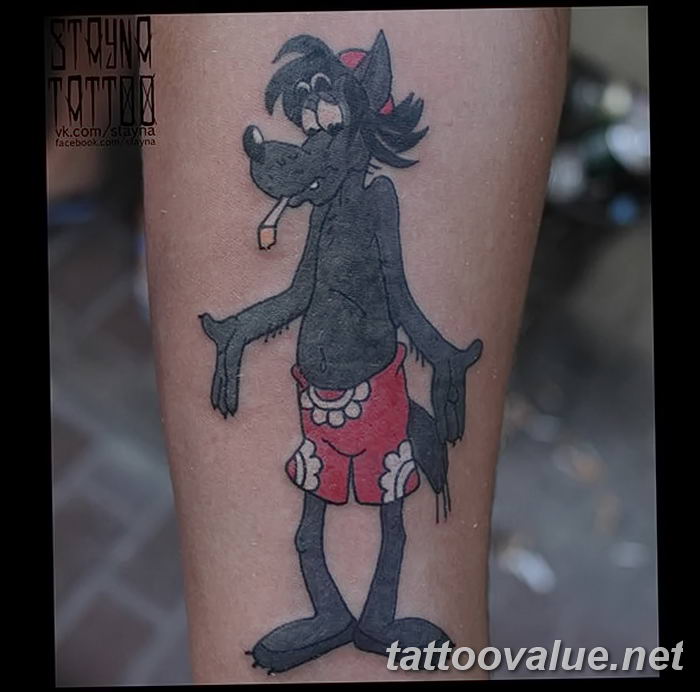photo of wolf tattoo 27.11.2018 №372 - an example of a finished wolf tattoo - tattoovalue.net