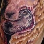photo of wolf tattoo 27.11.2018 №373 - an example of a finished wolf tattoo - tattoovalue.net
