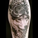 photo of wolf tattoo 27.11.2018 №380 - an example of a finished wolf tattoo - tattoovalue.net