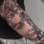 photo of wolf tattoo 27.11.2018 №401 - an example of a finished wolf tattoo - tattoovalue.net