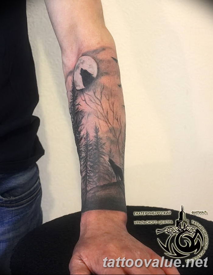 photo of wolf tattoo 27.11.2018 №403 - an example of a finished wolf tattoo - tattoovalue.net