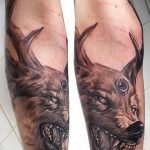photo of wolf tattoo 27.11.2018 №408 - an example of a finished wolf tattoo - tattoovalue.net