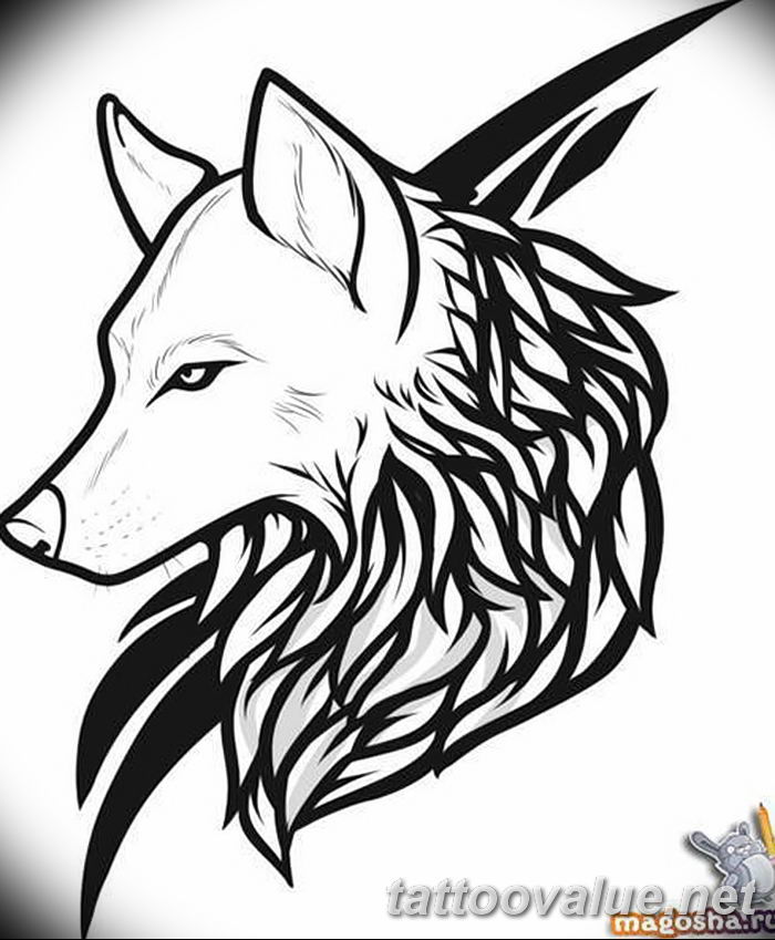 photo of wolf tattoo 27.11.2018 №413 - an example of a finished wolf tattoo - tattoovalue.net