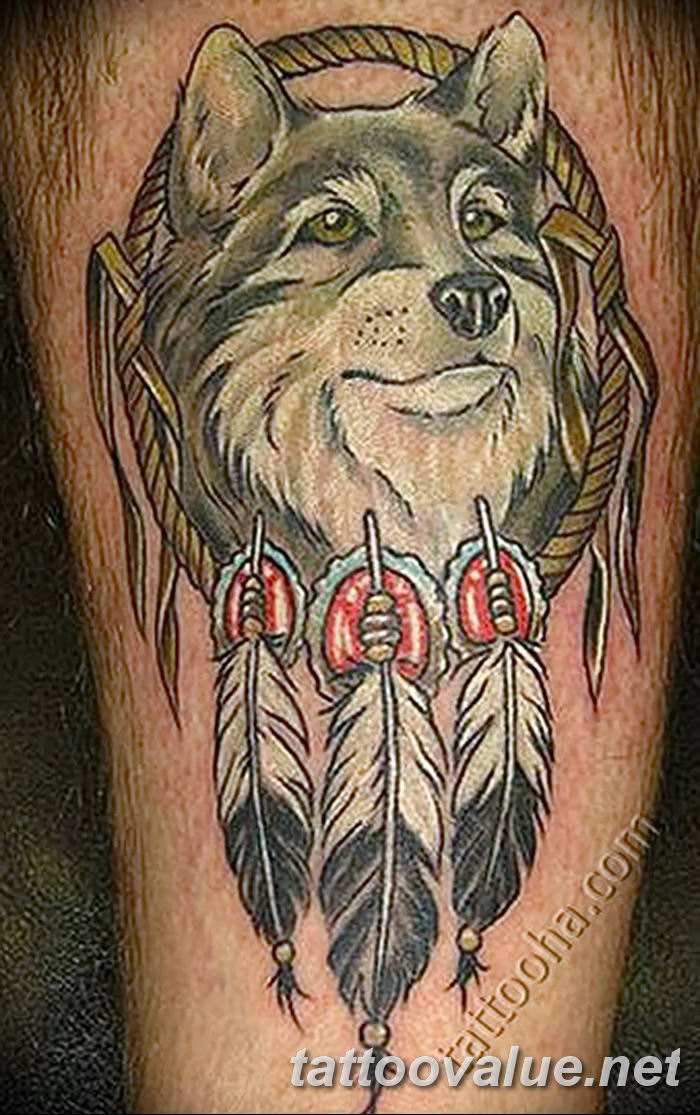 photo of wolf tattoo 27.11.2018 №414 - an example of a finished wolf tattoo - tattoovalue.net