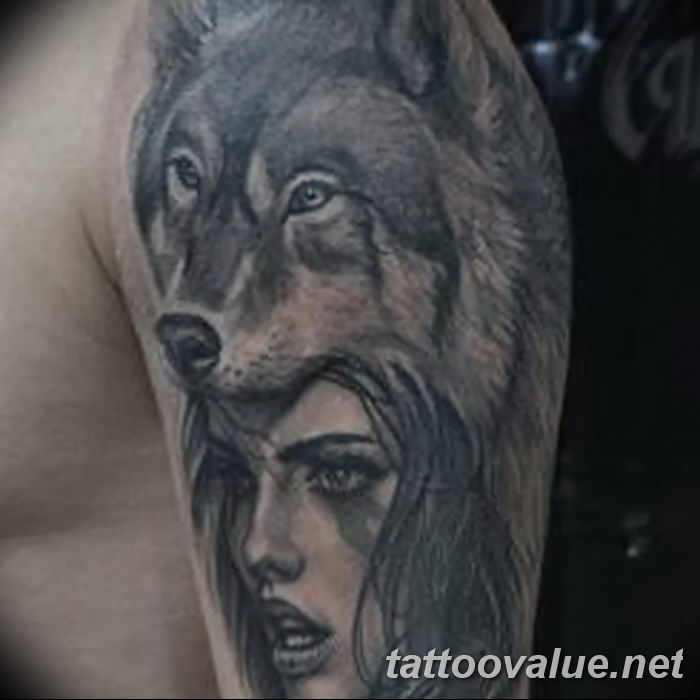 photo of wolf tattoo 27.11.2018 №417 - an example of a finished wolf tattoo - tattoovalue.net