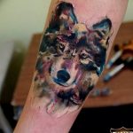photo of wolf tattoo 27.11.2018 №433 - an example of a finished wolf tattoo - tattoovalue.net