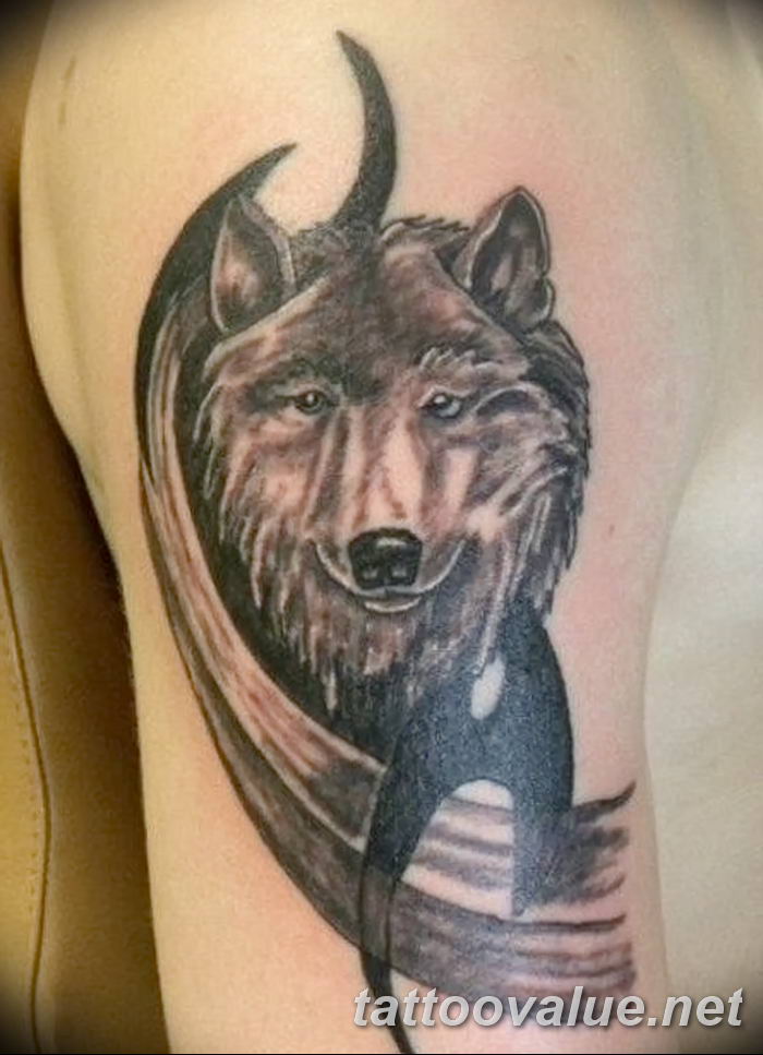 photo of wolf tattoo 27.11.2018 №434 - an example of a finished wolf tattoo - tattoovalue.net