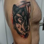 photo of wolf tattoo 27.11.2018 №437 - an example of a finished wolf tattoo - tattoovalue.net