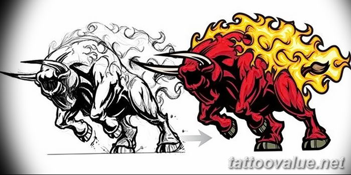 photo tattoo bull 13.11.2018 №272 - original drawing example - tattoovalue.net
