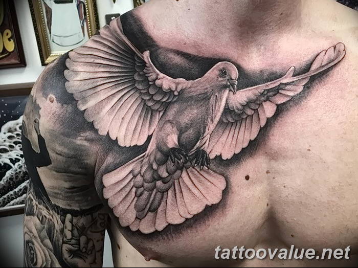 The meaning of the tattoo “dove”: history, photo drawings, sketches, facts
