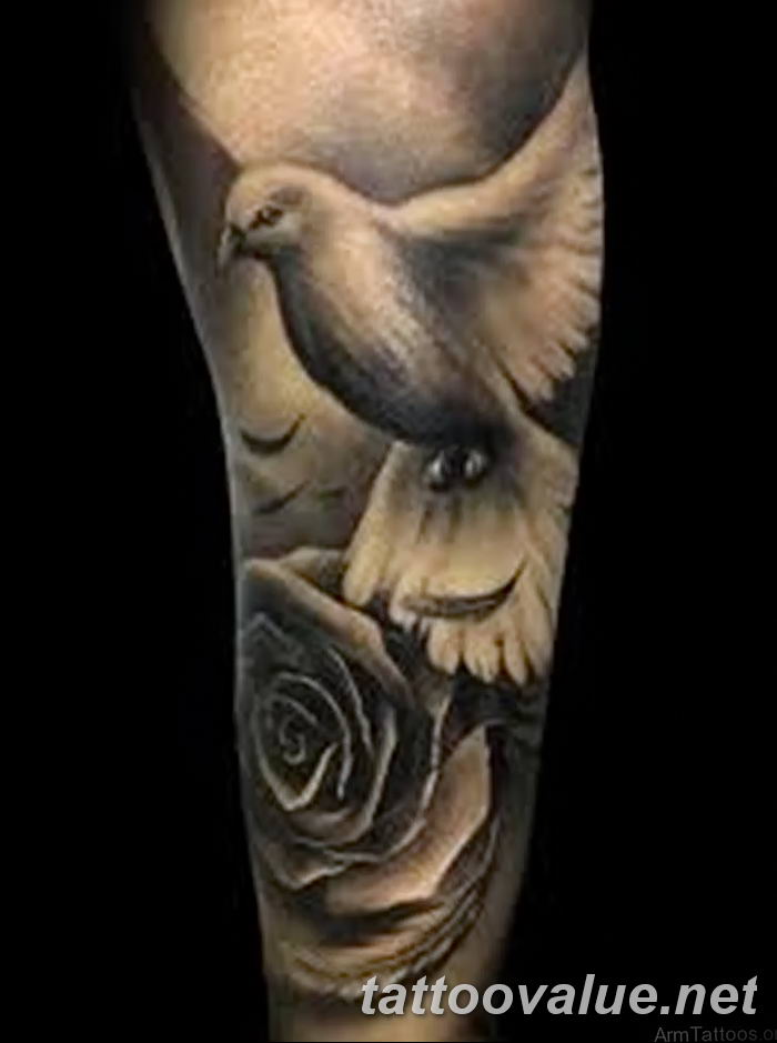 rose and dove tattoo designs for men