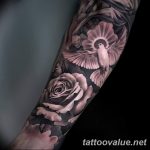 Black And Grey Forearm Tattoo Black And Grey Rose With Flying Do
