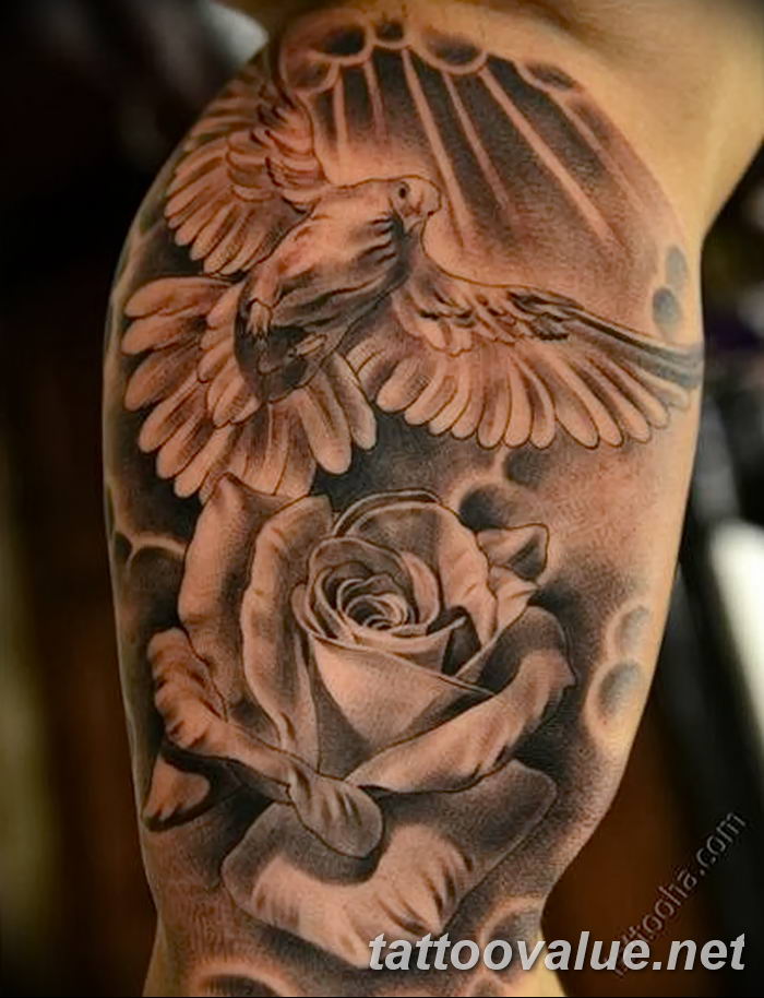 photo tattoo dove 29.11.2018 №201 - example of a tattoo with a dove ...