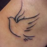 Dove With Ribbon Tattoo Dove With Ribbon Tattoo Sketch - Photos,