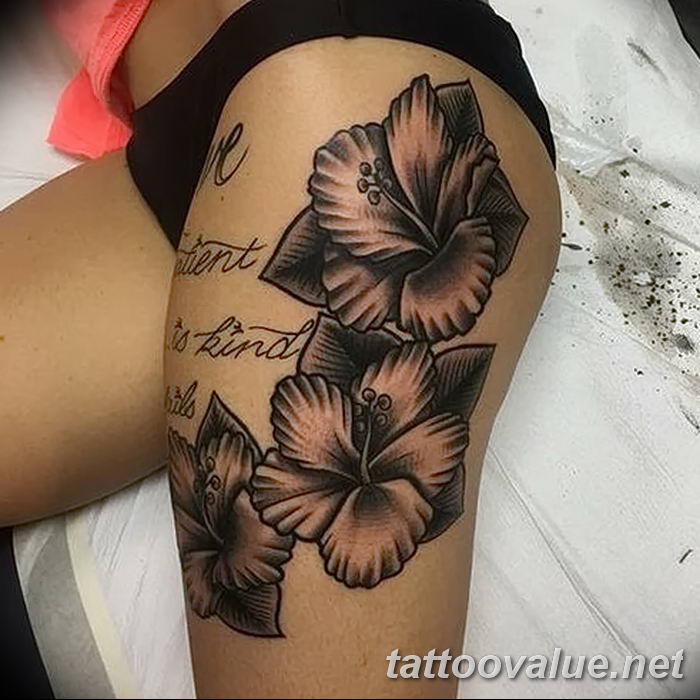 Realism Hibiscus Tattoo Idea  BlackInk