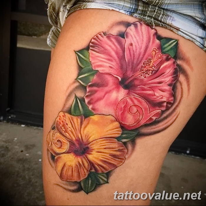 hawaiian hibiscus thigh tattooTikTok Search