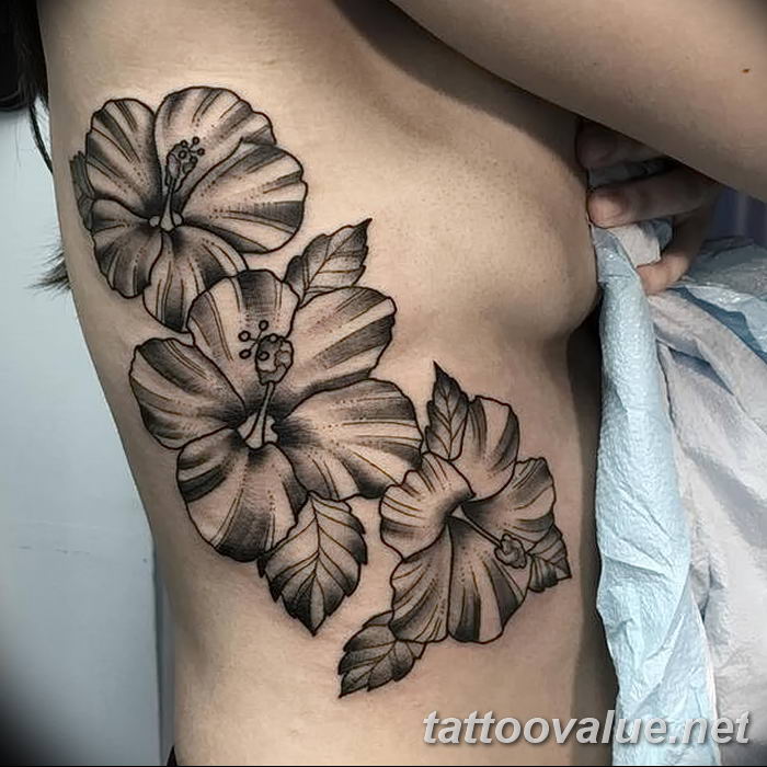 photo tattoo hibiscus 29.11.2018 №019 - flower hibiscus tattoo drawing - tattoovalue.net