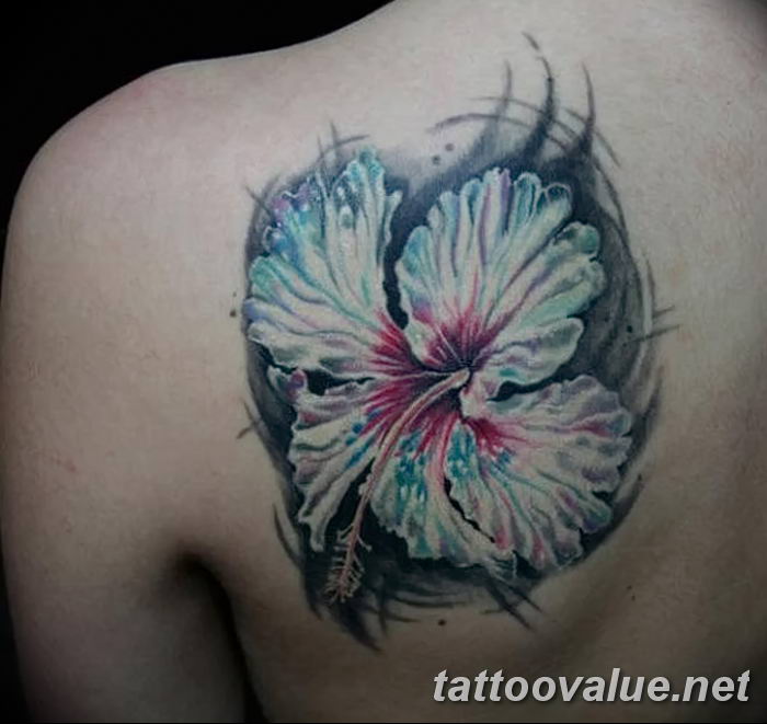 photo tattoo hibiscus 29.11.2018 №029 - flower hibiscus tattoo drawing - tattoovalue.net