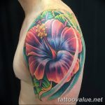 photo tattoo hibiscus 29.11.2018 №045 - flower hibiscus tattoo drawing - tattoovalue.net