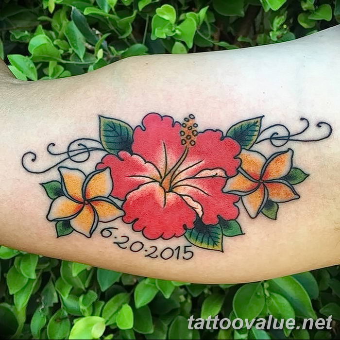 photo tattoo hibiscus 29.11.2018 №056 - flower hibiscus tattoo drawing - tattoovalue.net