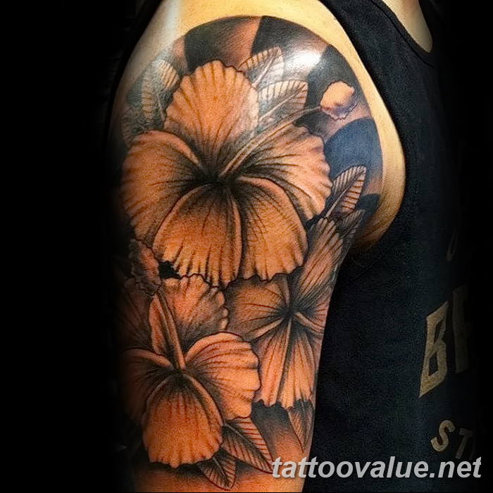 photo tattoo hibiscus 29.11.2018 №063 - flower hibiscus tattoo drawing - tattoovalue.net