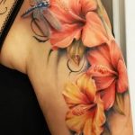 photo tattoo hibiscus 29.11.2018 №079 - flower hibiscus tattoo drawing - tattoovalue.net