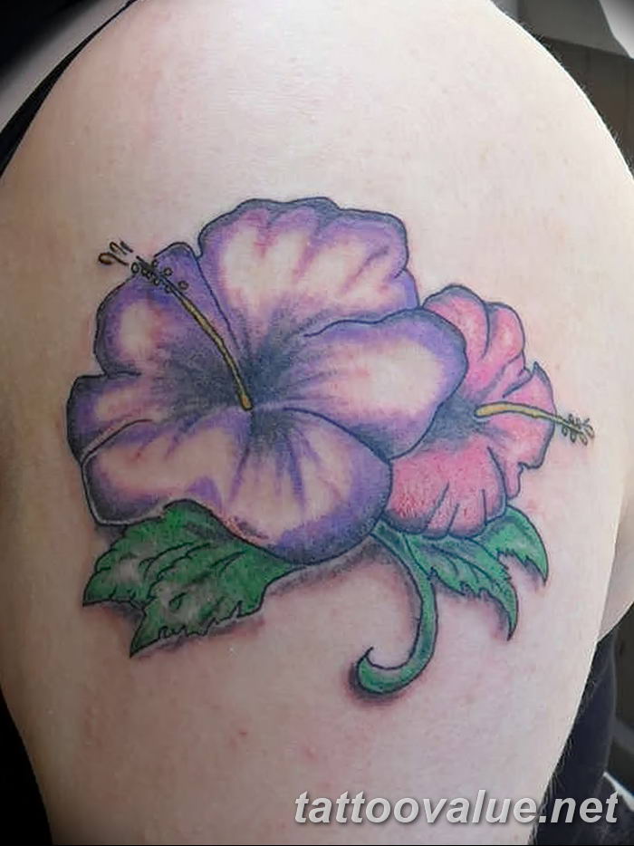 photo tattoo hibiscus 29.11.2018 №094 - flower hibiscus tattoo drawing - tattoovalue.net