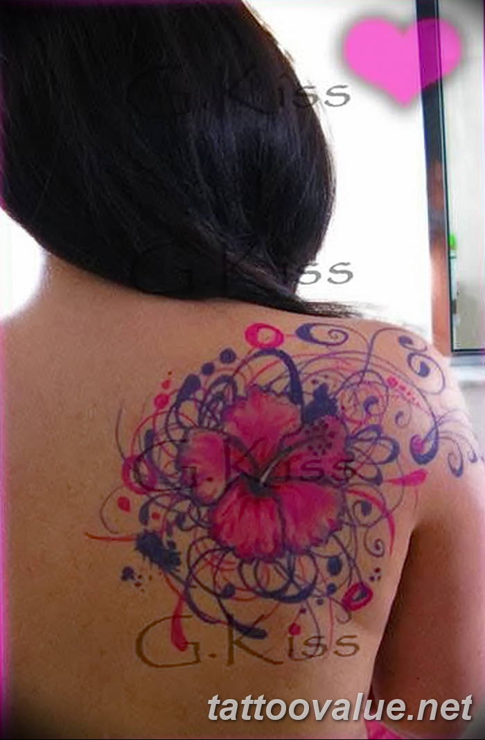 photo tattoo hibiscus 29.11.2018 №095 - flower hibiscus tattoo drawing - tattoovalue.net