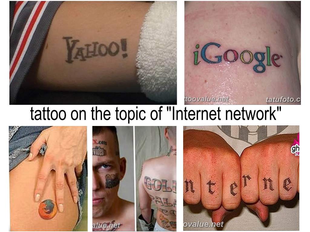 The meaning of the tattoo on the topic of Internet network - information and photo examples of drawings