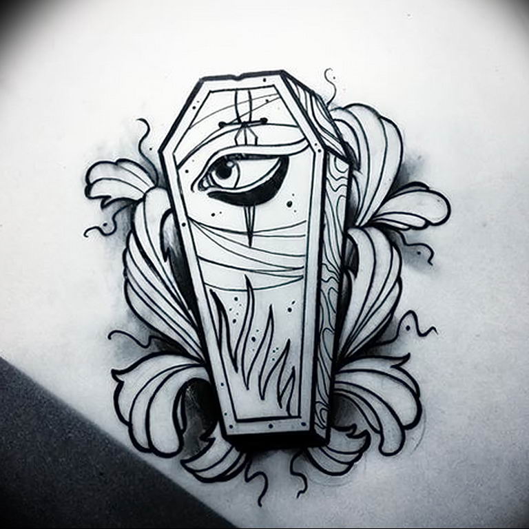 photo tattoo coffin 29.12.2018 №113 - drawing a coffin tattoo - tattoovalue.net