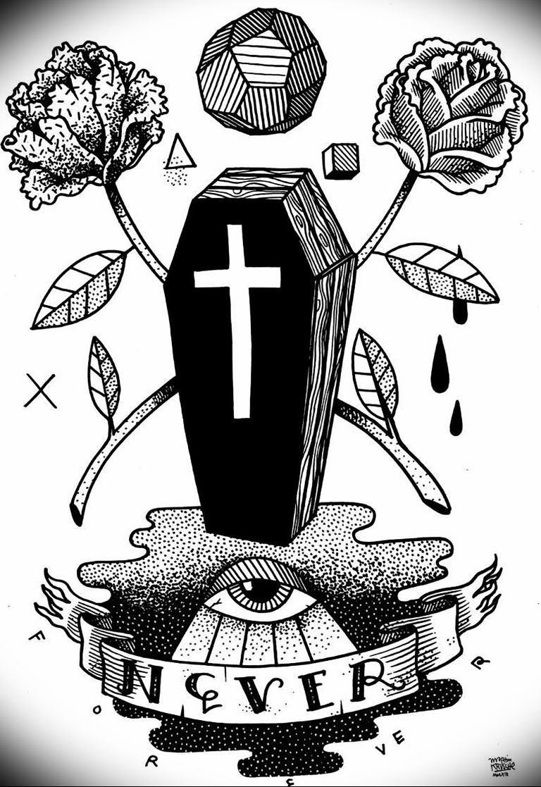 photo tattoo coffin 29.12.2018 №211 - drawing a coffin tattoo - tattoovalue.net