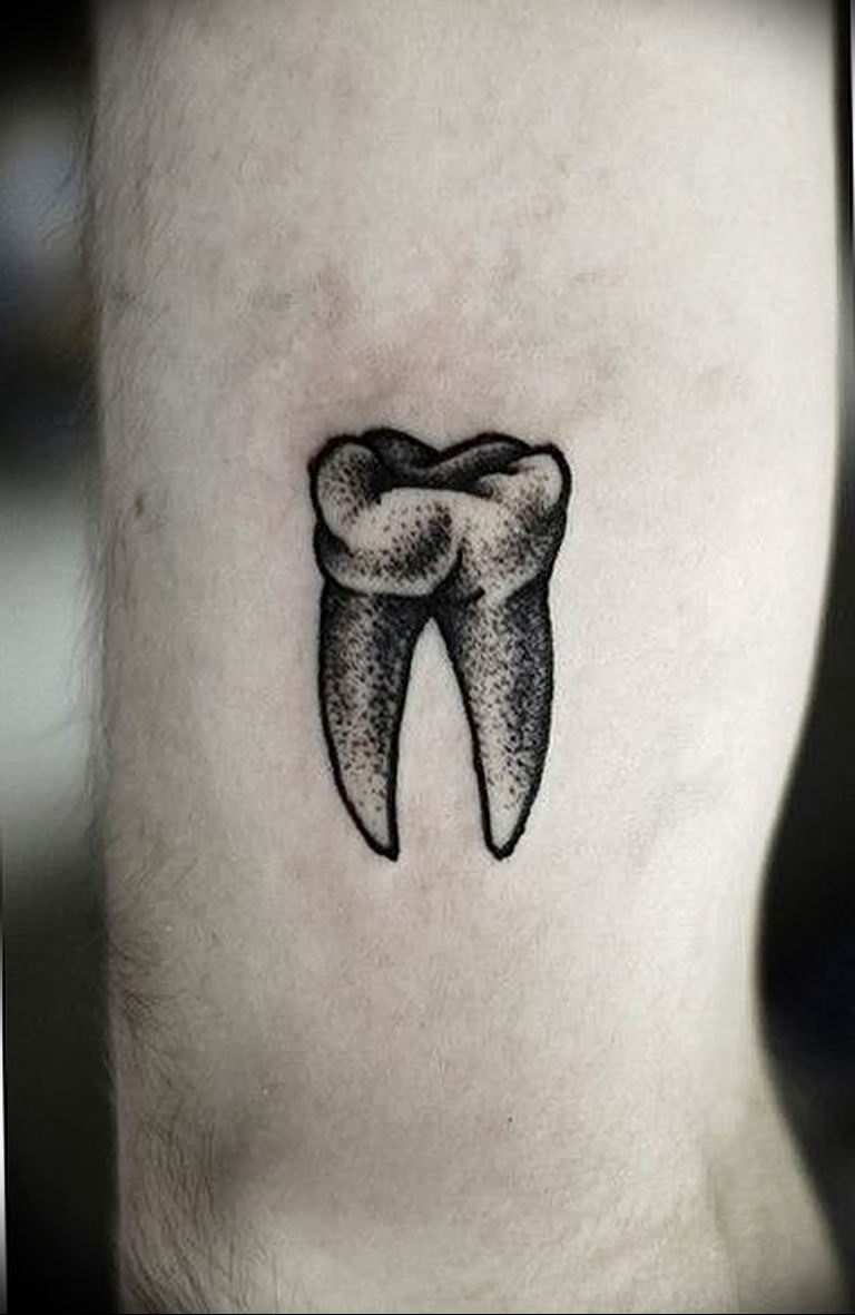 photo tattoo tooth 29.12.2018 №022 - going for a tooth tattoo - tattoovalue.net