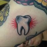 photo tattoo tooth 29.12.2018 №027 - going for a tooth tattoo - tattoovalue.net