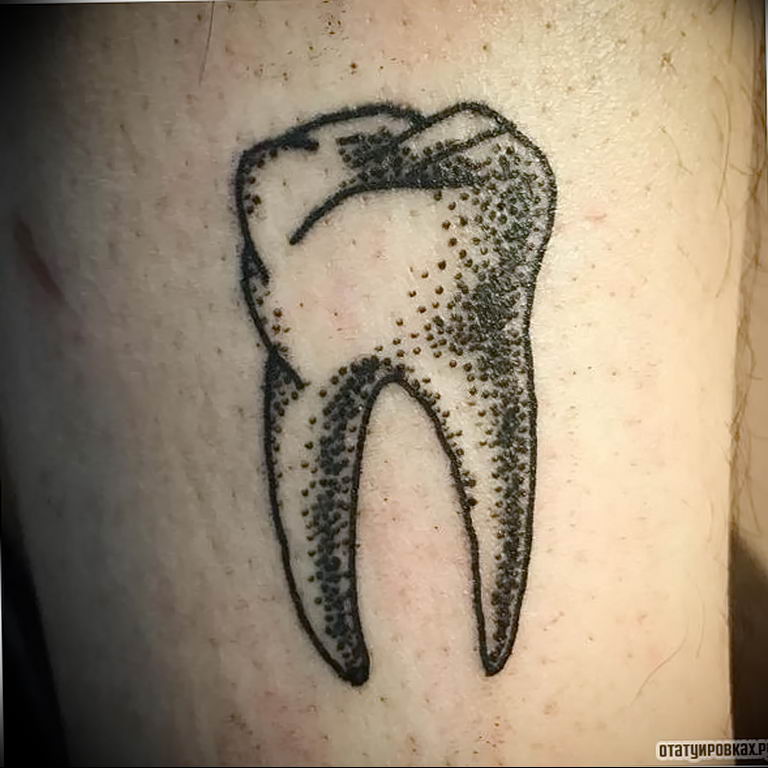 photo tattoo tooth 29.12.2018 №051 - going for a tooth tattoo - tattoovalue.net
