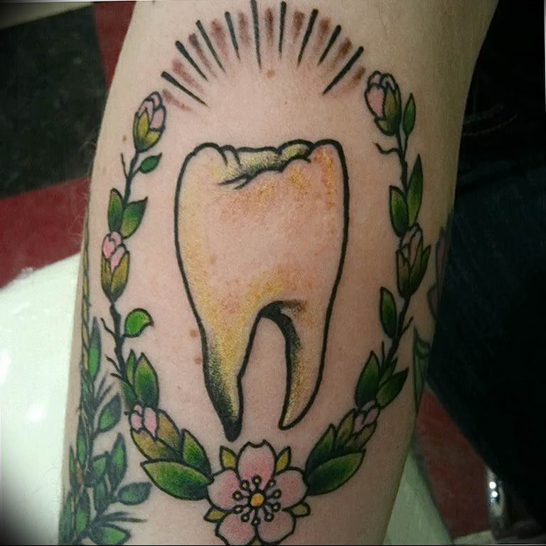 photo tattoo tooth 29.12.2018 №067 - going for a tooth tattoo - tattoovalue.net