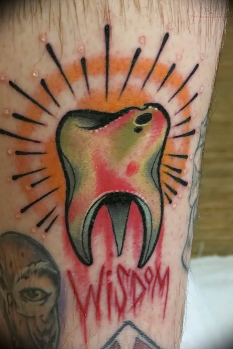 photo tattoo tooth 29.12.2018 №148 - going for a tooth tattoo - tattoovalue.net