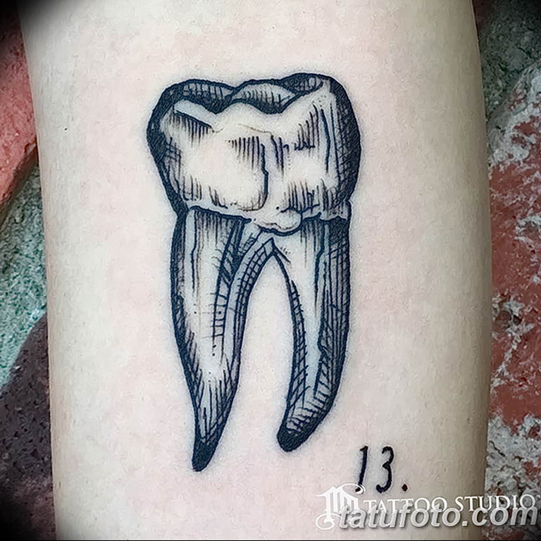 photo tattoo tooth 29.12.2018 №169 - going for a tooth tattoo - tattoovalue.net