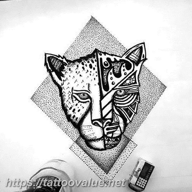 Photo tattoo cheetah 22.01.2019 №015 - tattoo cheetah example of drawing - tattoovalue.net