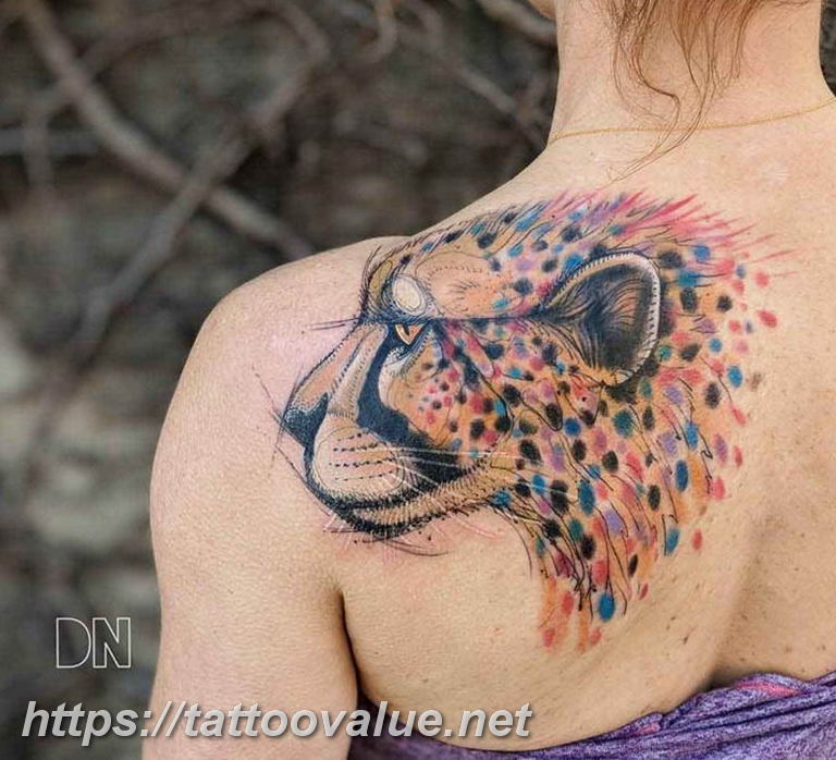 Photo tattoo cheetah 22.01.2019 №005 - tattoo cheetah example of drawing - tattoovalue.net