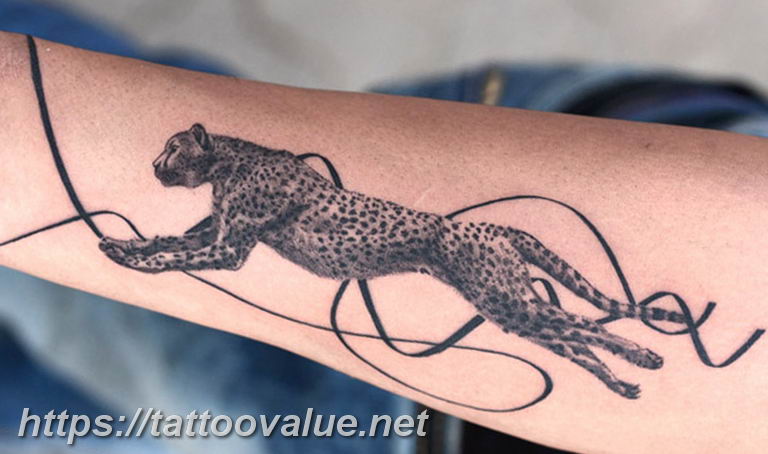 Photo tattoo cheetah 22.01.2019 №068 - tattoo cheetah example of drawing - tattoovalue.net