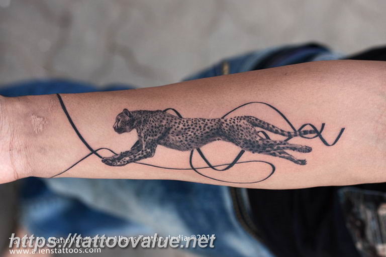 Photo tattoo cheetah 22.01.2019 №167 - tattoo cheetah example of drawing - tattoovalue.net