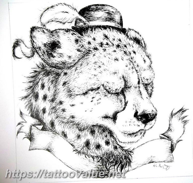 Photo tattoo cheetah 22.01.2019 №408 - tattoo cheetah example of drawing - tattoovalue.net