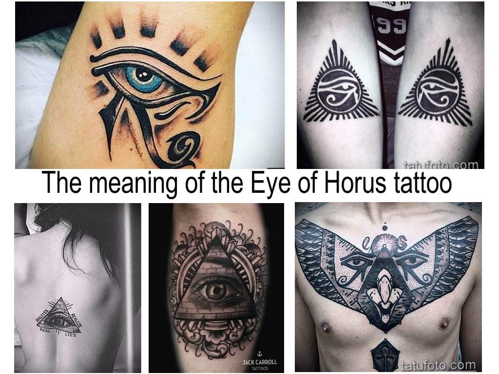The meaning of the Eye of Horus tattoo - information about the picture and photo examples of finished tattoos