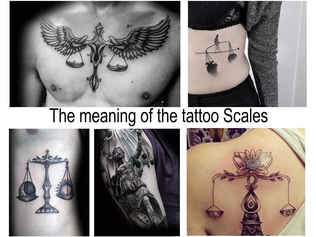 The meaning of the tattoo Scales - features of the picture and photo examples of finished tattoos