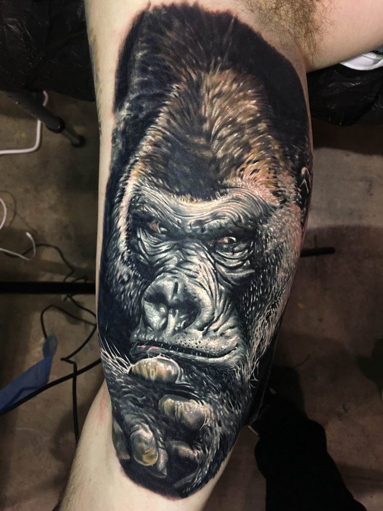 Cool Silverback Gorilla Tattoo Design