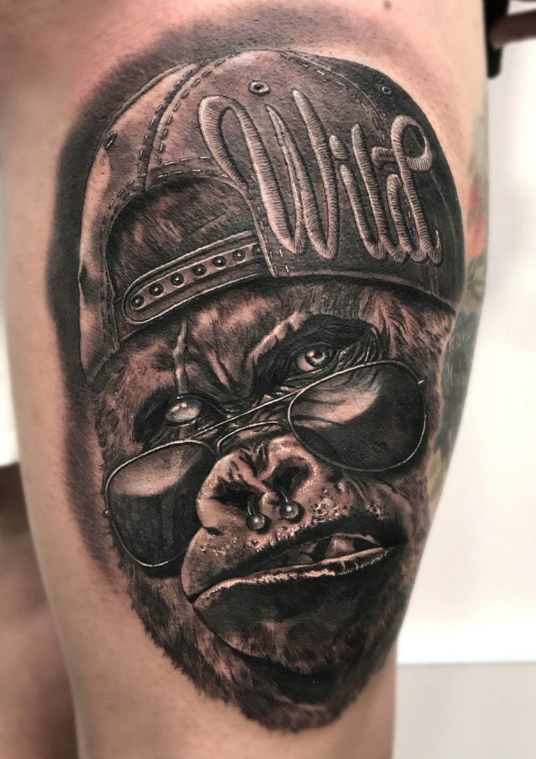 Gorilla Neck Tattoo 